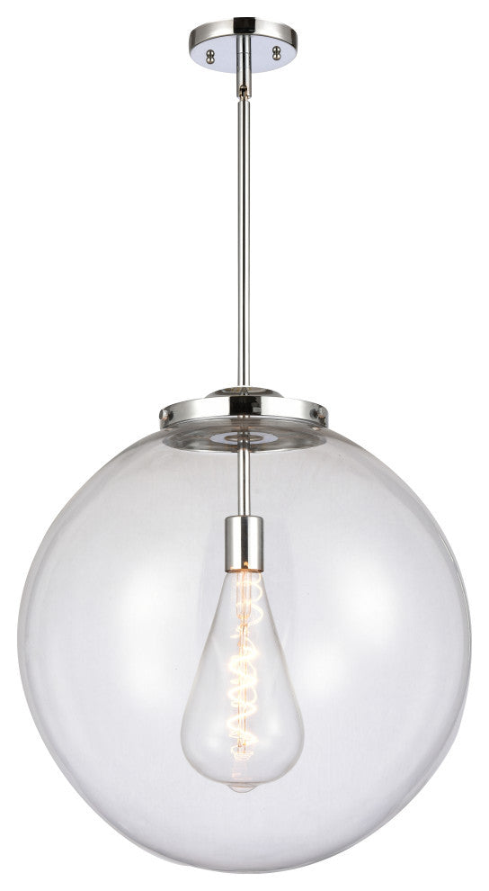Beacon Pendant, Polished Chrome, Clear