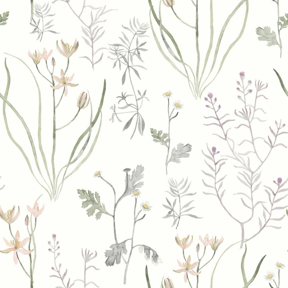 Lavender Alpine Botanical Peel & Stick Wallpaper