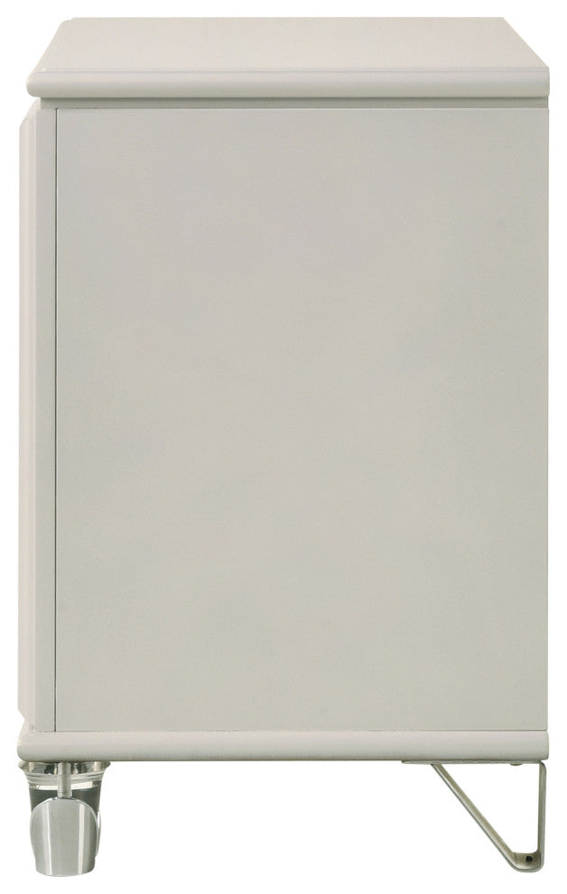 Olivia 2-drawer Nightstand Bedside Table Pearl White