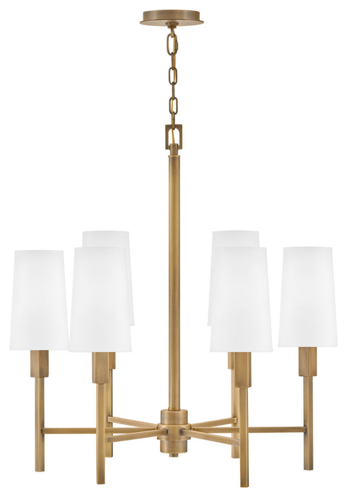 Hinkley Lighting 46455 Fenwick 6 Light 28"W Chandelier - Heritage Brass