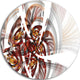 Brown Symmetrical Fractal Flower, Floral Round Metal Wall Art, 23"