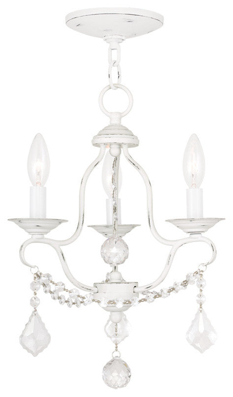 Chesterfield Mini Chandelier, Antique White