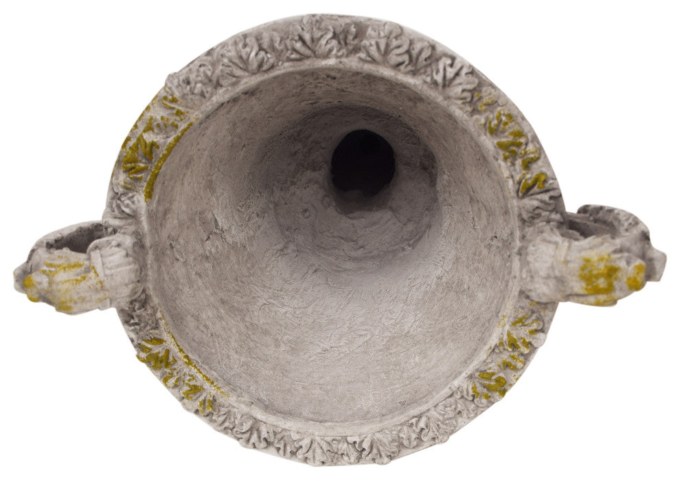 GDF Studio Renee Lightweight Concrete Chalice Garden Decorative Urn Planter, Gray Moss