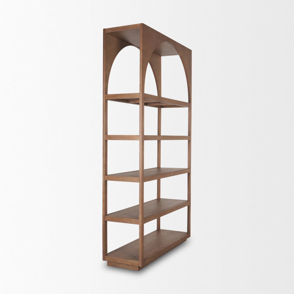 Bela Arched Shelving Unit Medium Brown Wood