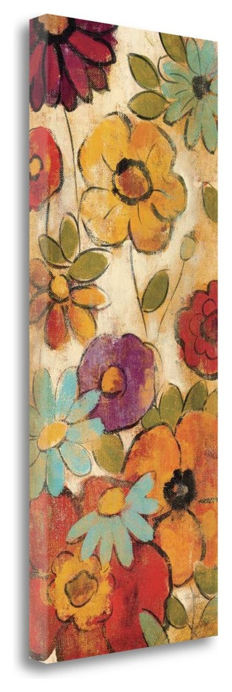 "Floral Sketches On Linen I" By Silvia Vassileva, Giclee on Gallery Wrap Canvas