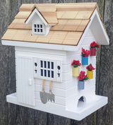 Potting Shed Bird Feeder, White