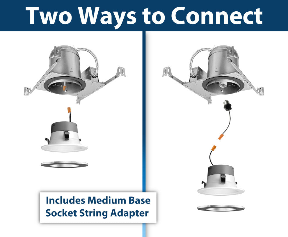 DLR(v6) Recessed LED Downlight, Nickel, Selectable Cct, 1 Pack