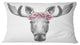 Moose With Floral Head Wreath Moose Throw Pillow, 12"x20"