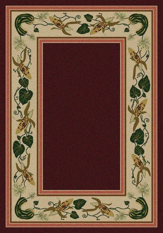 Garnet Three Sisters Rug, Burgundy, 5'x8', Rectangle
