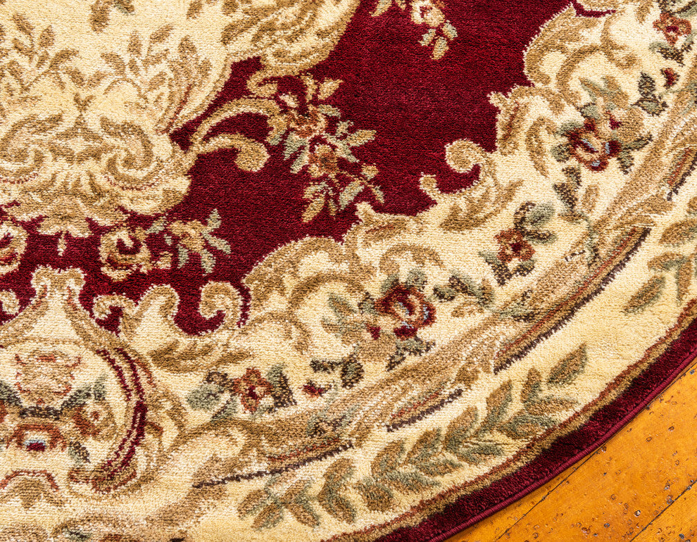 Unique Loom Red Leon Versailles 6' 0 x 6' 0 Round Rug