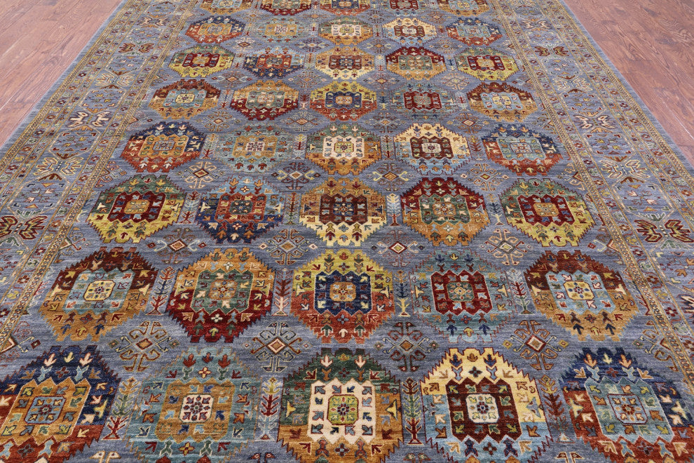 Handmade Fine Turkmen Wool Rug 10' 1" X 13' 9" - Q15635