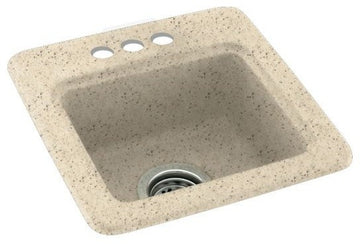 Swan 15x15x6 Solid Surface Drop Bar Sink, 3-Holes, Tahiti Desert