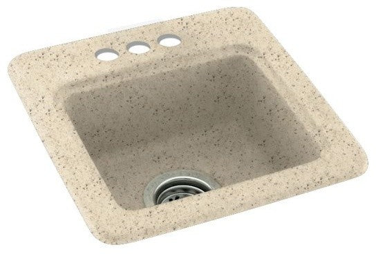 Swan 15x15x6 Solid Surface Drop Bar Sink, 3-Holes, Tahiti Desert