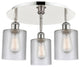 Cobbleskill-3 Light 17" Flush Mount-Polished Nickel, Clear Glass Shade