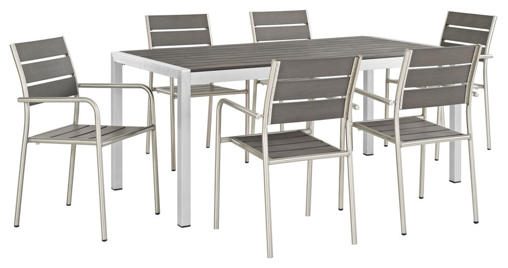 Shore 7-Piece Outdoor Patio Aluminum Dining Set