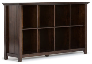 Acadian SOLID WOOD 8 Cube Storage Sofa Table, Brunette Brown