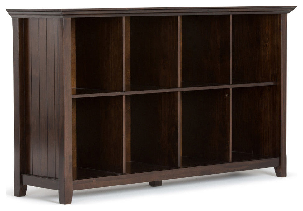 Acadian SOLID WOOD 8 Cube Storage Sofa Table, Brunette Brown