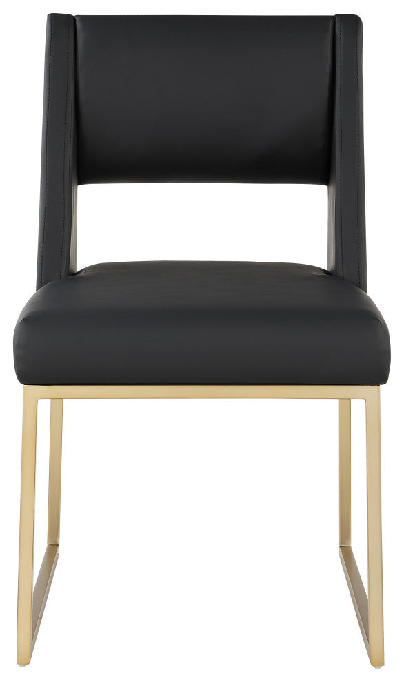 Jayce Faux Leather Dining Chair, Set of 2, Black