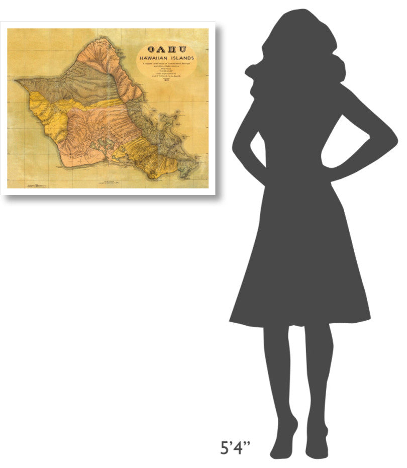 "Oahu, Hawaiian Islands, 1899" Digital Paper Print by T.D. Beasley, 32"x26"