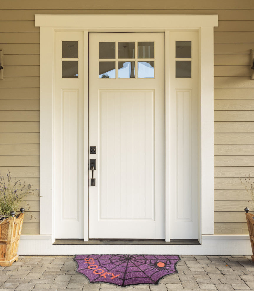 Halloween Spooky Spider Diecut Vinyl Back Doormat 18"x30"