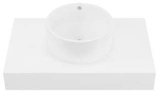 Monaco 36" Floating Bathroom Shelf With Vessel Sink, Glossy White