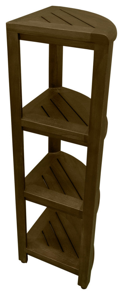 DecoTeak Oasis 4-Tier Teak Corner Shelf