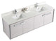 Oakville Wall Mount Bathroom Vanity, Mild Grey Oak, 72", Chrome Hardware
