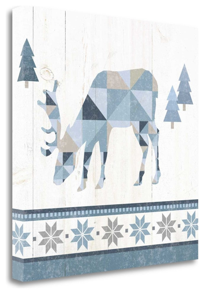 "Nordic Geo Lodge Deer II" By Wild Apple Portfolio, Gallery Wrap Canvas