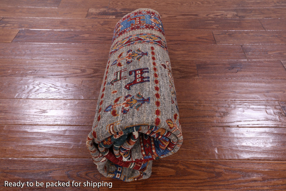 Handmade Persian Gabbeh Tribal Wool Rug 4' 4" X 6' 4" Q9984