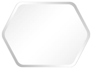 Frameless Beveled Hexagonal Black Matte Finished Wall Mirror