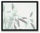 Soft Minty Leafy Stems 3 16x20 Black Floating Framed Canvas