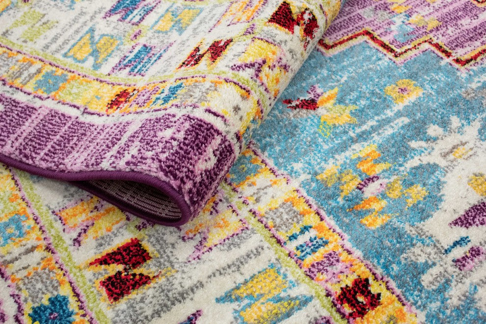 Noori Rug Distressed Hester Grey/Purple Runner