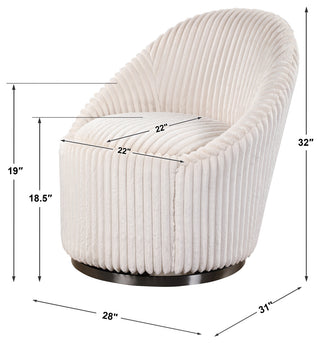 Uttermost Crue White swivel Chair