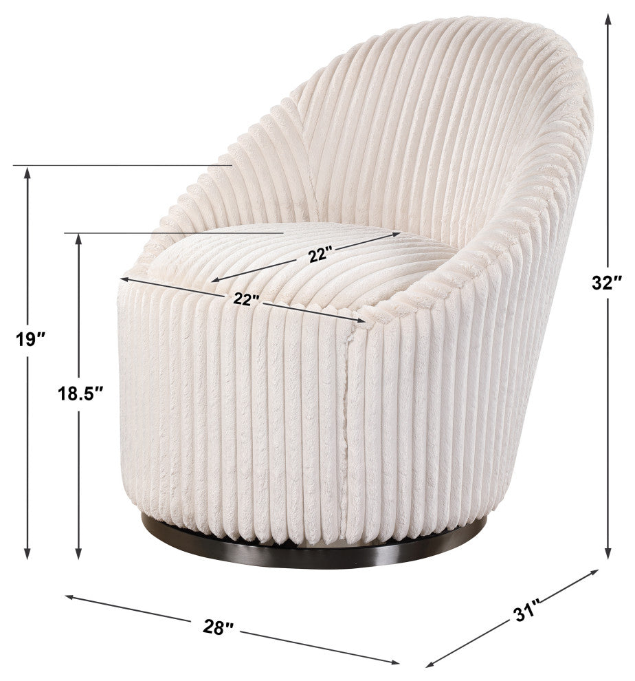 Uttermost Crue White swivel Chair