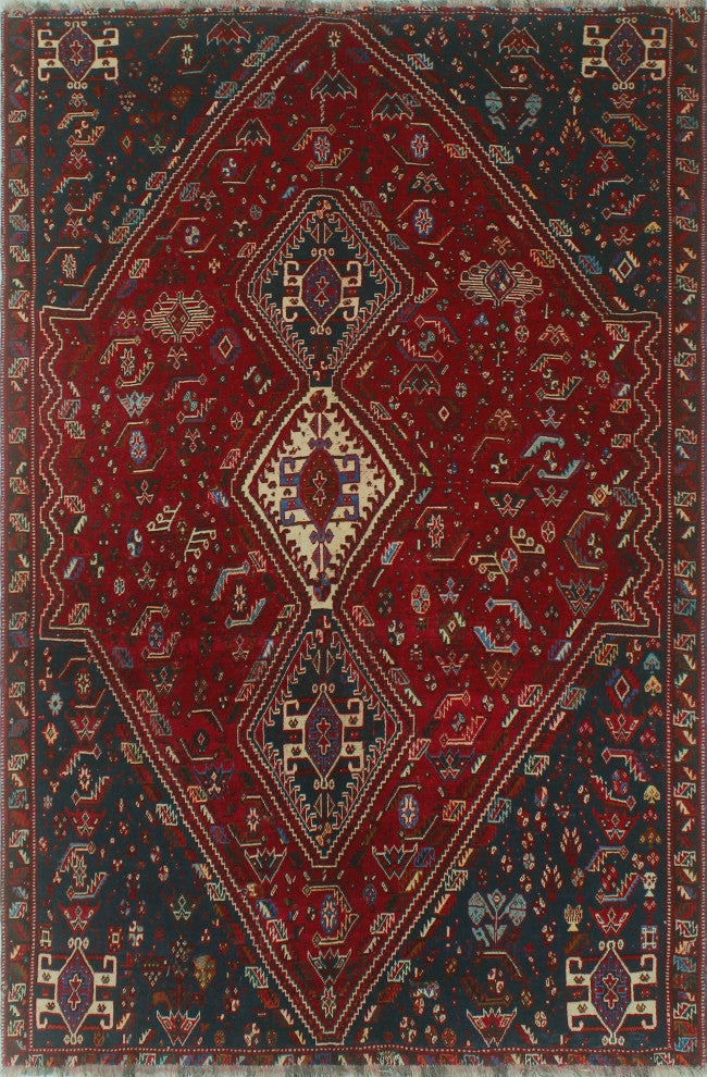 Fine Vintage Distressed Lutalo Red Rug