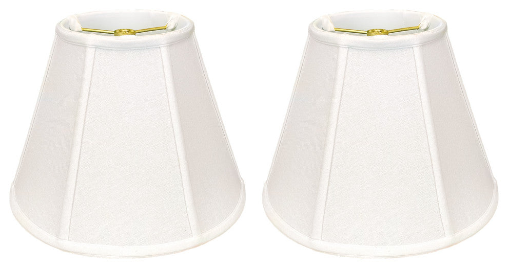 Royal Designs Deep Empire Bell Lamp Shade, White, 9x18x14, Set of 2
