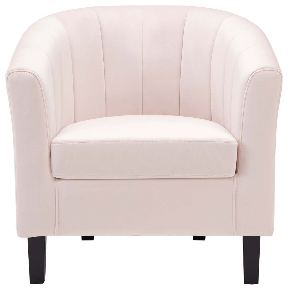 Tufted Armchair Accent Chair, Velvet, Pink, Modern, Living Lounge Hospitality