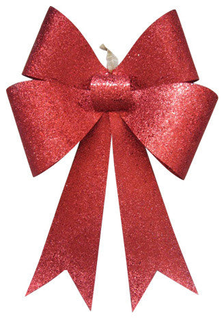24" Red Glitter Bow