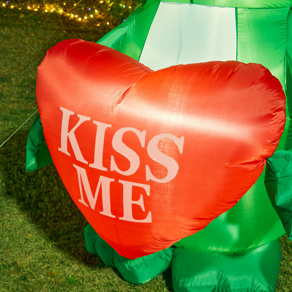 6'H Lighted Valentine's Inflatable Frog With Heart Decor