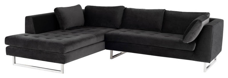 Janis Shadow Grey Fabric Sectional Sofa, HGSC378