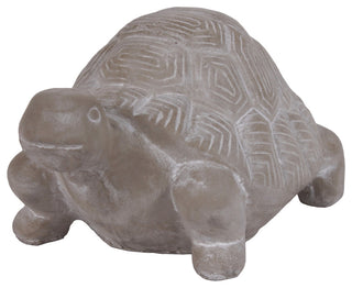 Cement Turtle Figurine, Concrete Finish, Gray