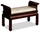 Dark Cherry Finish Elmwood Zhou Yi Asian Bench
