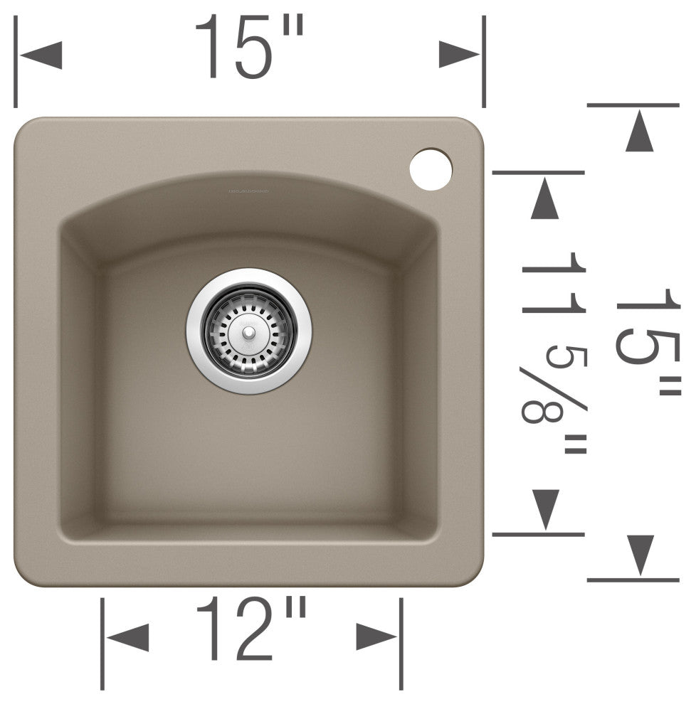 Blanco KA-440205 Diamond 15" Dual Mount Single Basin Granite - Cafe Brown