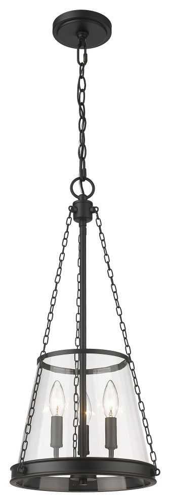 Zlite 341P12-MB 3-Light Pendant, Clear