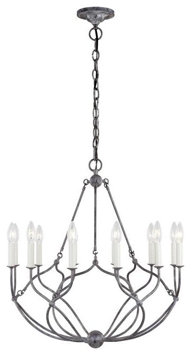 Generation Lighting, CC14112WGV, Small Chandelier, Weathered Galvanized