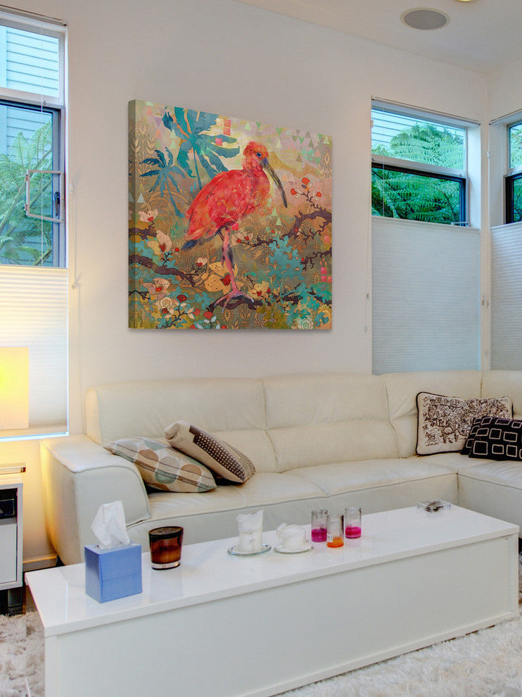 "Scarlet Ibis" Painting Print on Wrapped Canvas