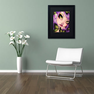 Natasha Wescoat 'Green Eyed Violet' Art, Black Frame, Black Mat, 11x14