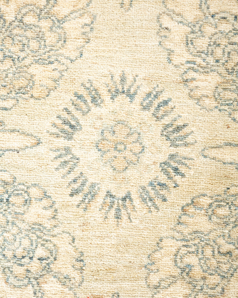 Eclectic, One-of-a-Kind Hand-Knotted Area Rug Green, 2'8"x8'2"