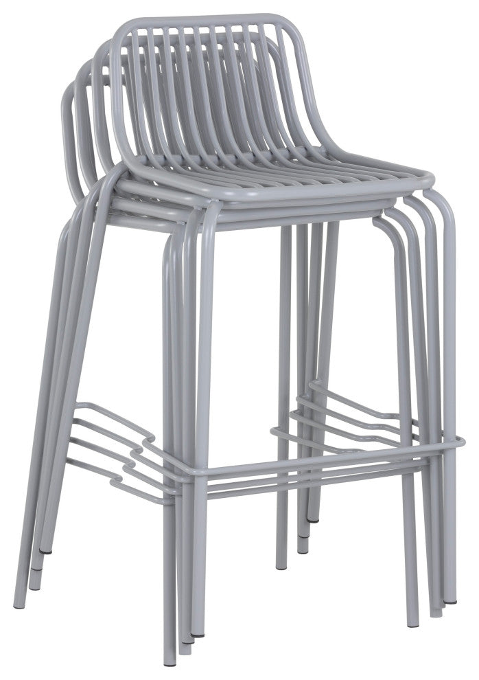 Cypress Outdoor Counter Stool, Silver, Set of 2