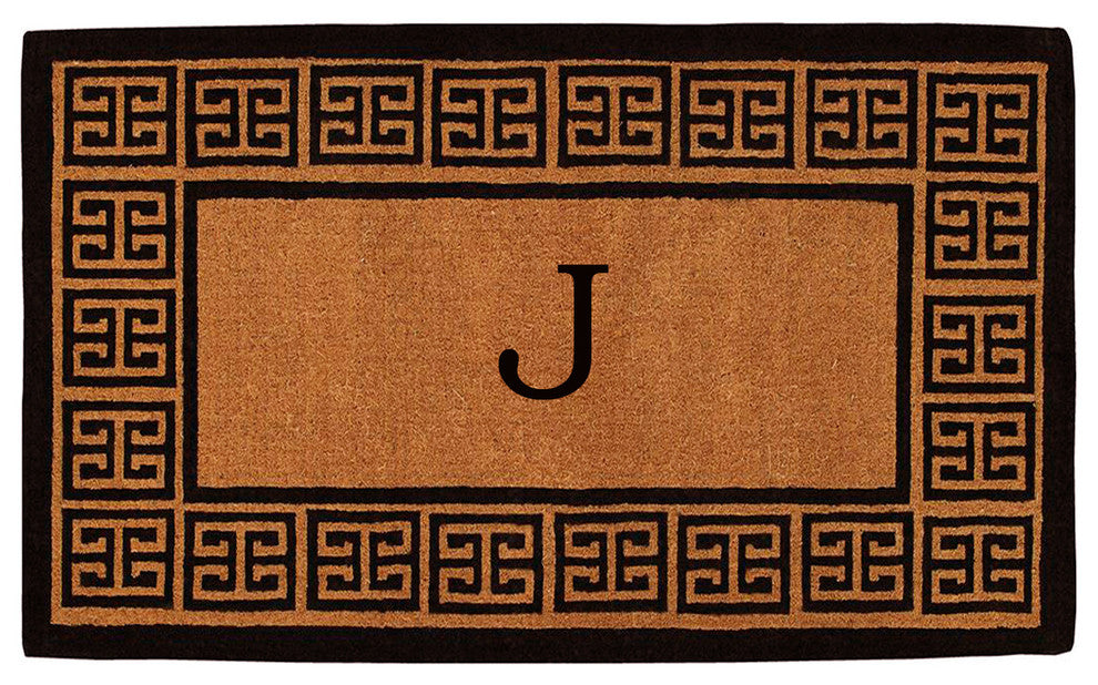The Grecian Monogram Doormat, Extra-Thick 2'x3', Letter J